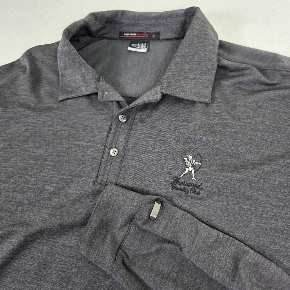 Vintage Nike Tiger‎ Woods Collection Gray Golf Polo L